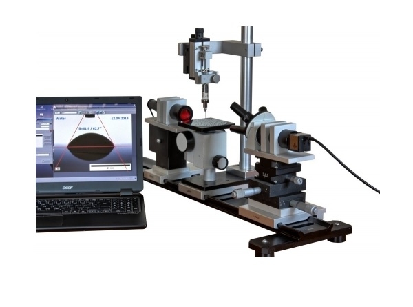 多機能接触角、表面自由エネルギー、および表面張力測定器